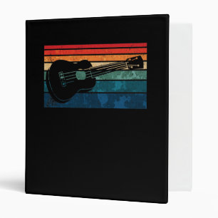 Ukulele Retro Vintage Desing 3 Ring Binder