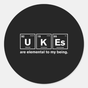 Ukulele Science Classic Round Sticker
