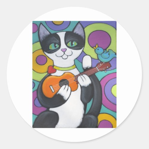 Ukulele Serenade Classic Round Sticker