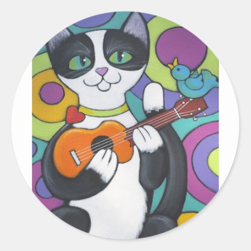 Ukulele Serenade Classic Round Sticker