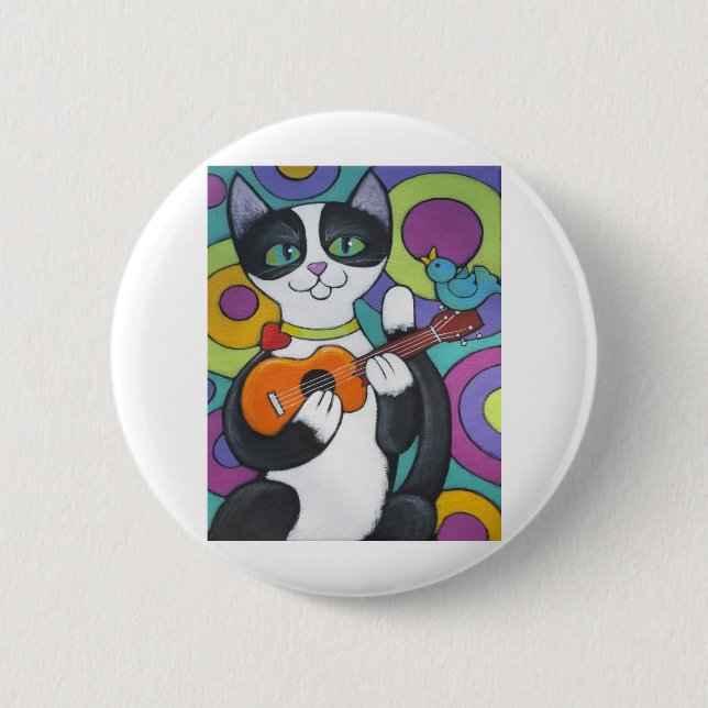 Ukulele Serenade Pinback Button (Front)