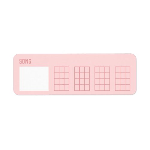 Ukulele Song Chord Chart 4 Frets Pink Template Label