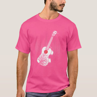 Ukulele Sound Wave Hawaiian Acoustic Musician Uke  T-Shirt