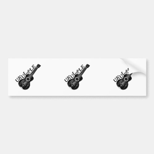 Ukulele Text And Image Bumper Sticker