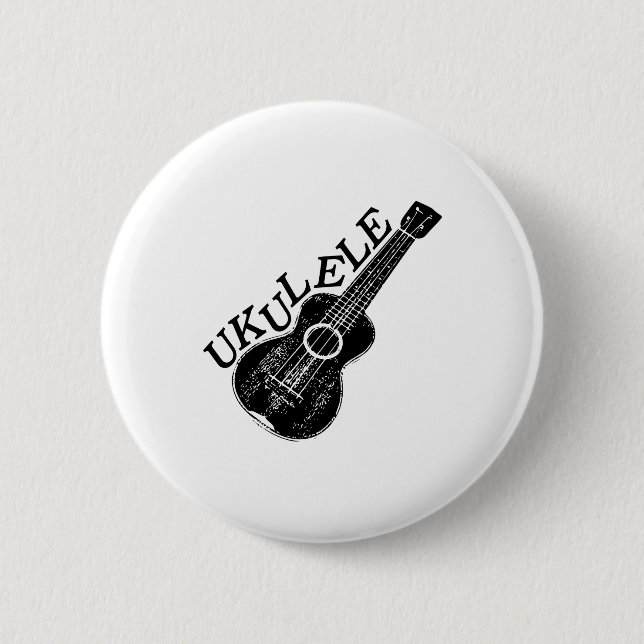 Ukulele Text And Image Button (Front)