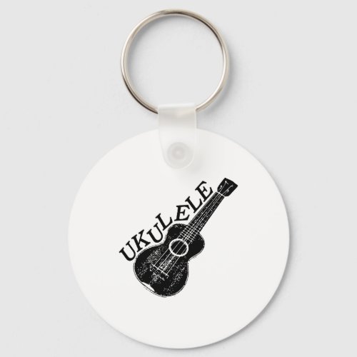 Ukulele Text And Image Keychain