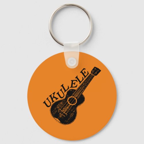 Ukulele Text And Image Keychain