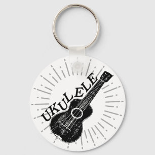 Ukulele Text And Image Keychain