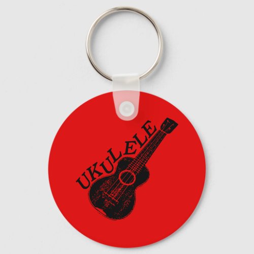 Ukulele Text And Image Keychain