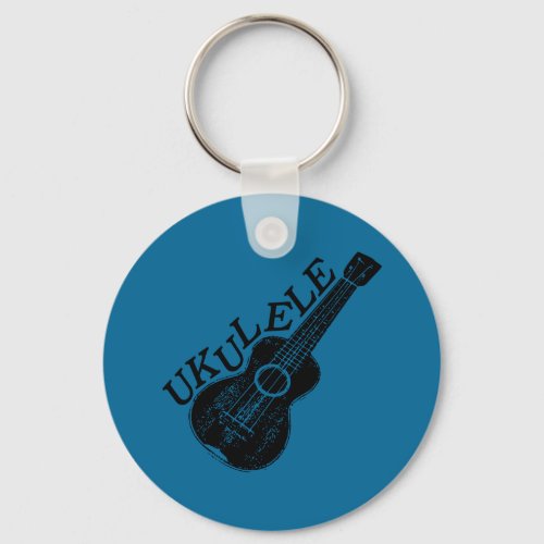 Ukulele Text And Image Keychain