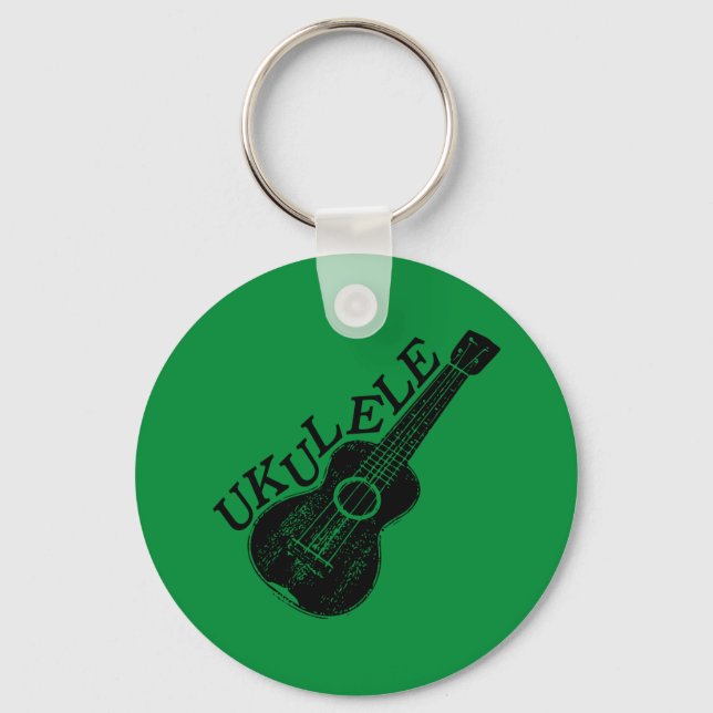 Ukulele Text And Image Keychain (Back)