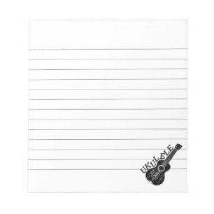 Ukulele Text And Image Lined Notepad