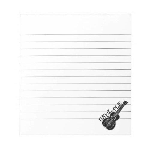 Ukulele Text And Image Lined Notepad