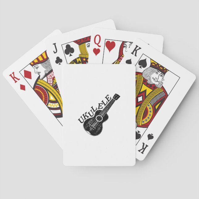 Ukulele Text And Image Poker Cards (Back)