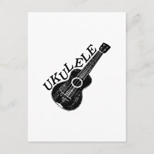 Ukulele Text And Image Postcard