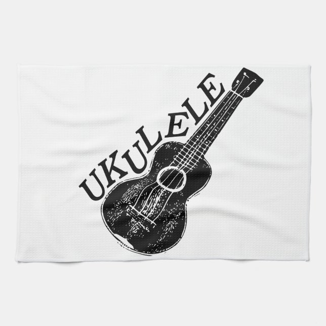 Ukulele Text And Image Towel (Horizontal)