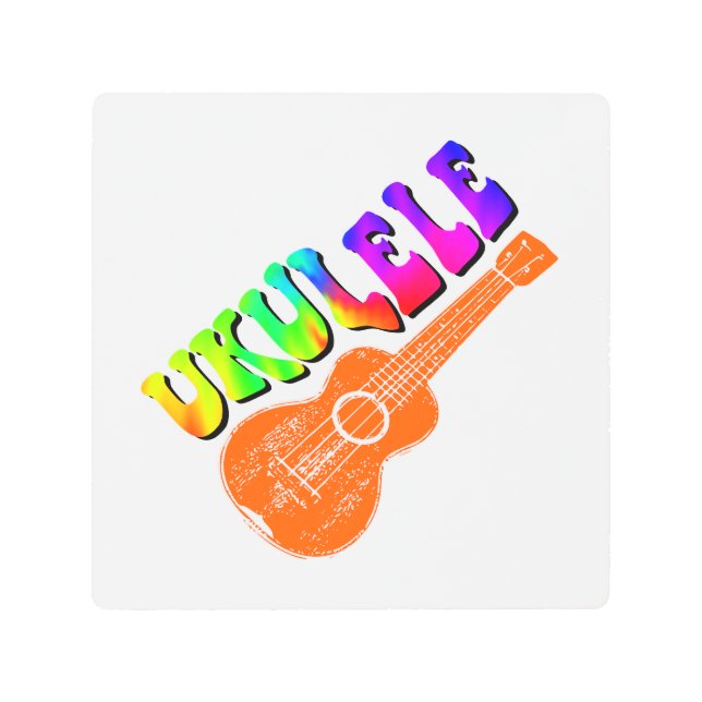 Ukulele Tie Dye Groovy Text Art (Front)