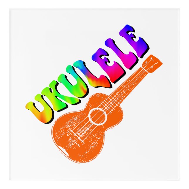Ukulele Tie Dye Groovy Text Art (Front)