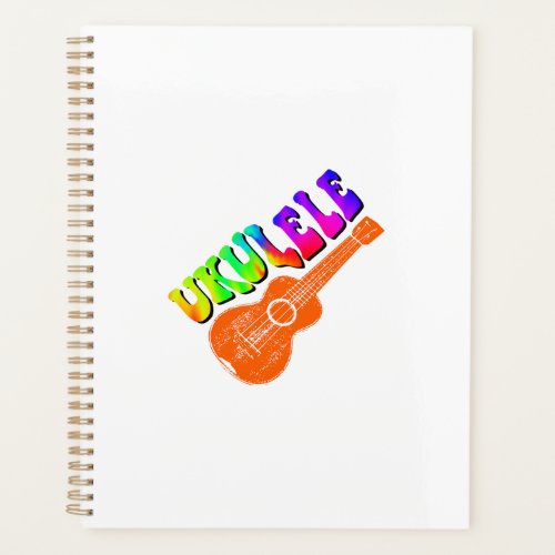 Ukulele Tie Dye Groovy Text Art Planner