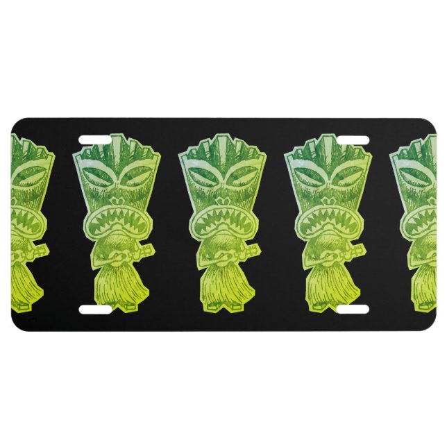 Ukulele Tiki  License Plate (Front)