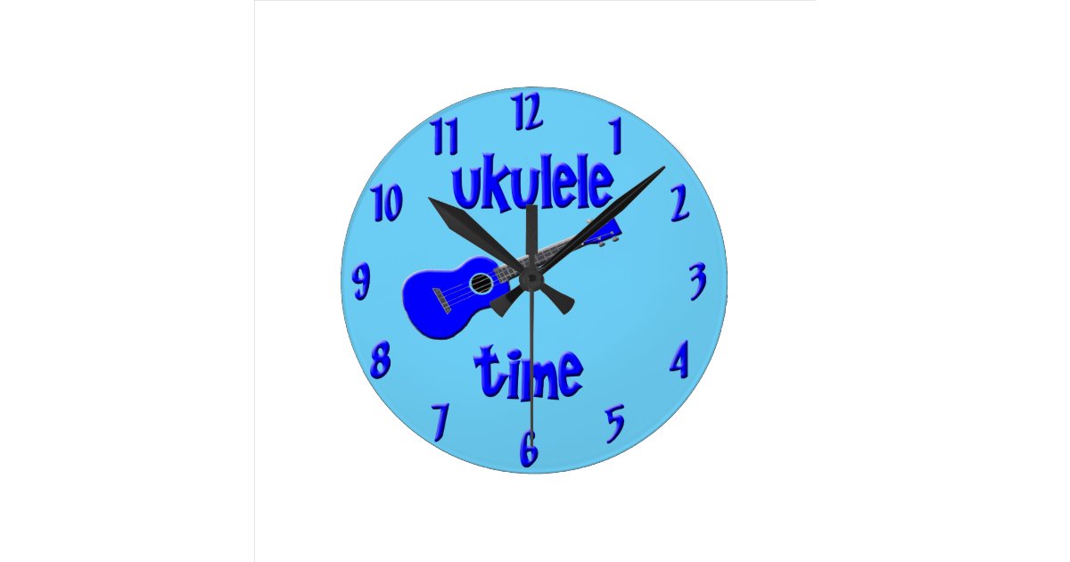 Ukulele Time Round Clock