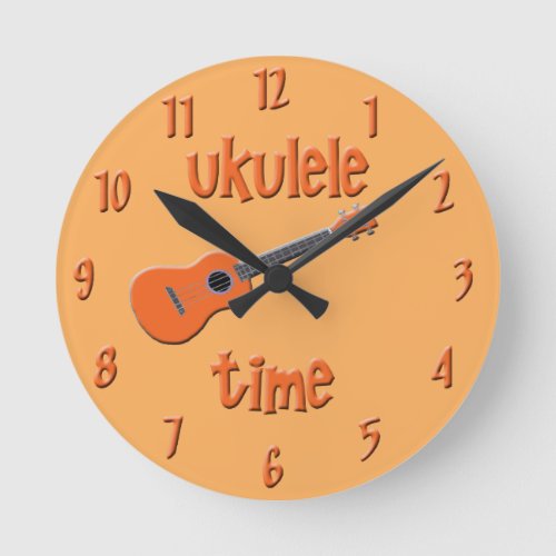 ukulele time round clock