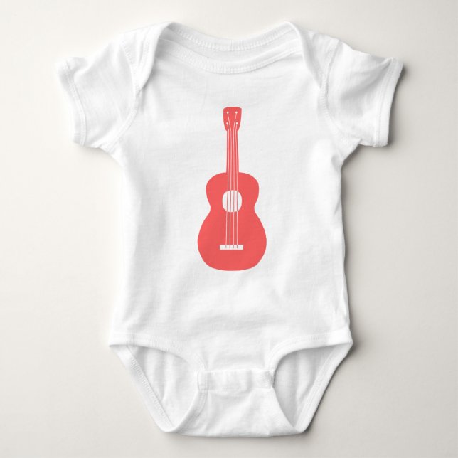 Ukulele - Tropical Pink Baby Bodysuit (Front)