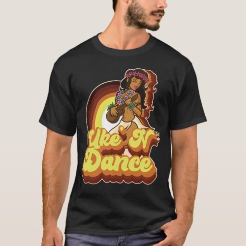 Ukulele Uke N Dance Retro 70s T_Shirt