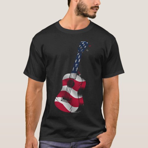Ukulele Ukulele American Flag American Flag T_Shirt