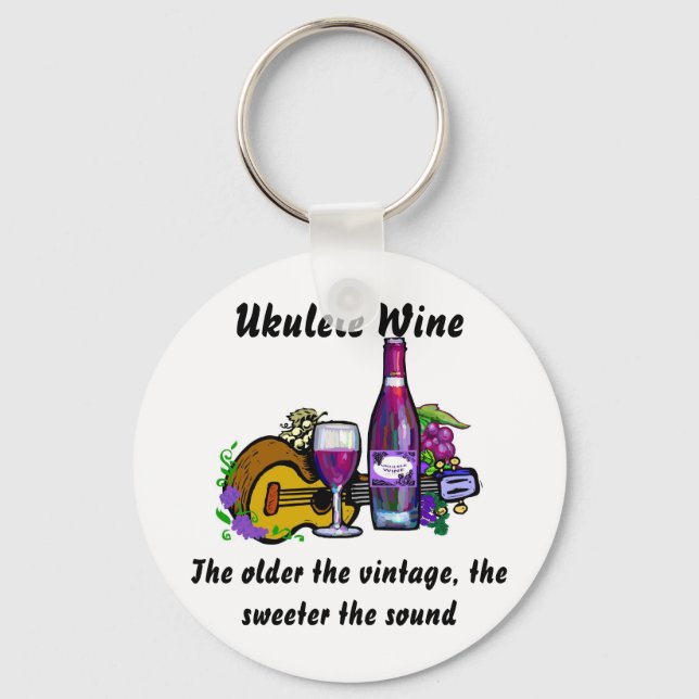 Ukulele Wine Keychain (Front)