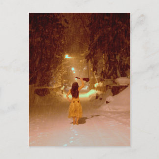 Ukulele winter wonderland postcard
