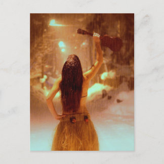 Ukulele winter wonderland postcard