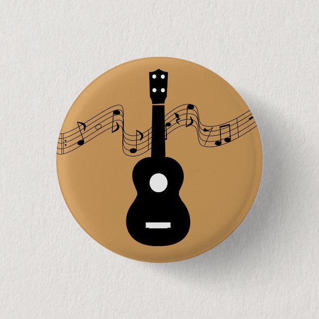 Ukulele with Music Notes Button (Front)