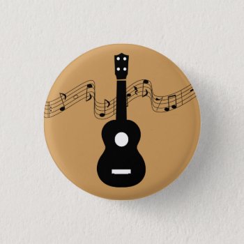 Ukulele With Music Notes Button by Wesly_DLR at Zazzle