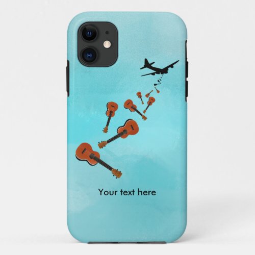 Ukuleles dropping from and airplane iPhone 11 case