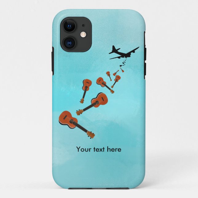 Ukuleles dropping from and airplane Case-Mate iPhone case (Back)