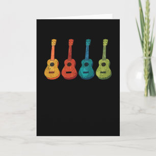 Ukuleles retro card