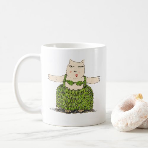 Ula The Hula Cat Mug from Denis Gaston Art