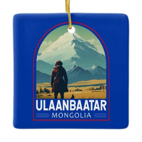 Ulaanbaatar Mongolia Travel Art Vintage Ceramic Ornament