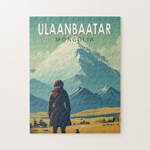 Ulaanbaatar Mongolia Travel Art Vintage Jigsaw Puzzle