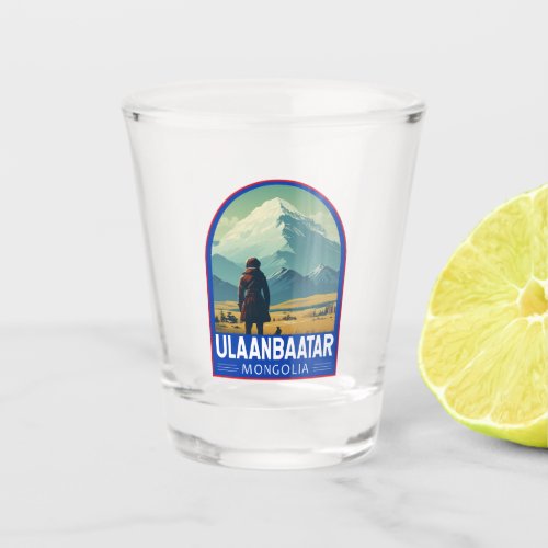 Ulaanbaatar Mongolia Travel Art Vintage Shot Glass