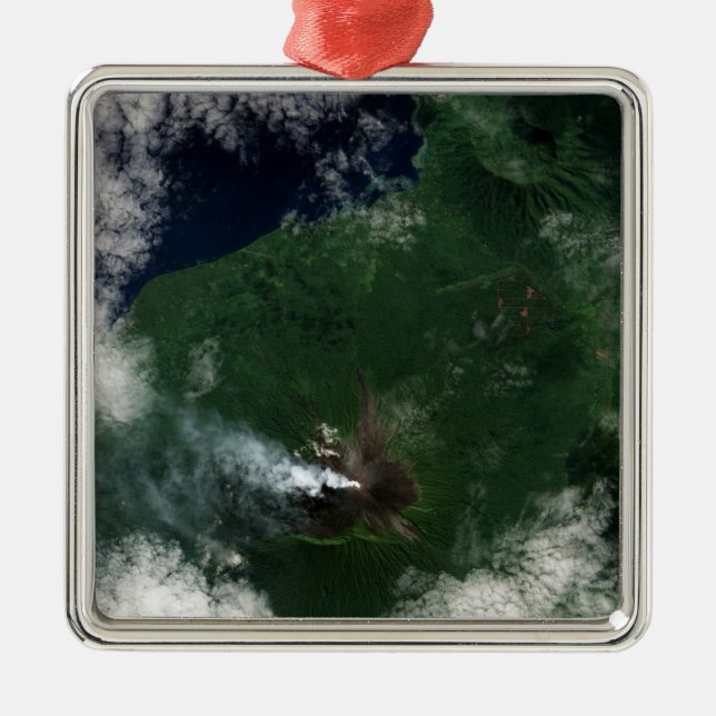 Ulawun Volcano of New Britain Summit Metal Ornament (Front)
