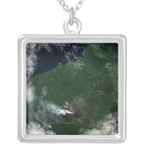Ulawun Volcano of New Britain Summit Silver Plated Necklace
