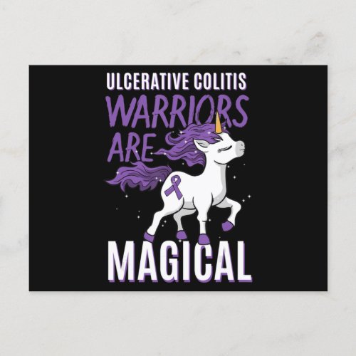 Ulcerative Colitis Awareness IBD Unicorn Purple Ri Postcard