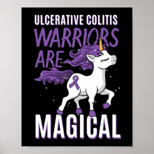 Ulcerative Colitis Awareness IBD Unicorn Purple Ri Poster