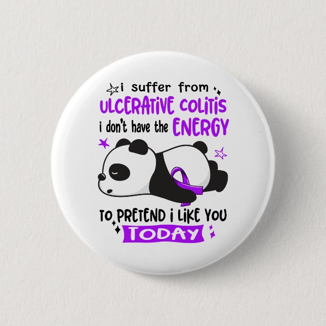 Ulcerative Colitis Awareness Month Ribbon Gifts Button (Front)