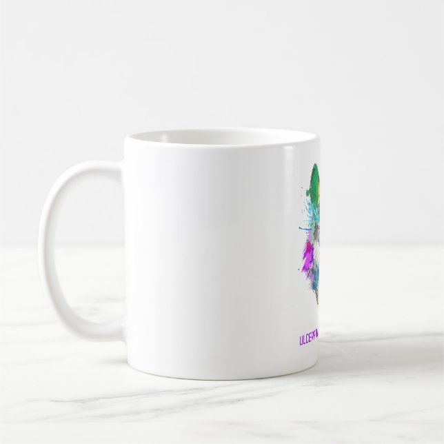 Ulcerative Colitis Awareness Ribbon Support Gifts Coffee Mug (Left)