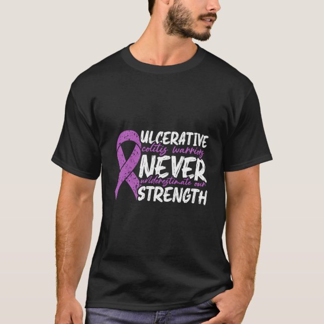 Ulcerative Colitis Warriors Never Underestimate Ib T-Shirt (Front)