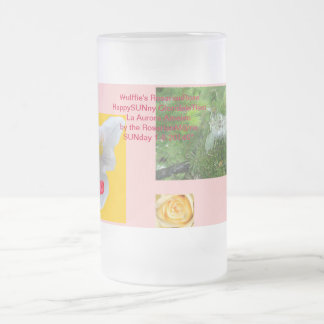 ₩ulffie's RosarianRose' HappySUNny Mug* Frosted Glass Beer Mug