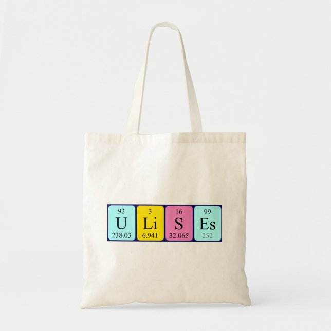 Ulises periodic table name tote bag (Front)